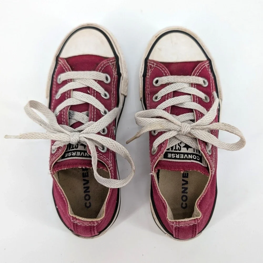 Converse Chuck Taylor All Star Maroon Burgundy Low Top Sneakers Youth 12